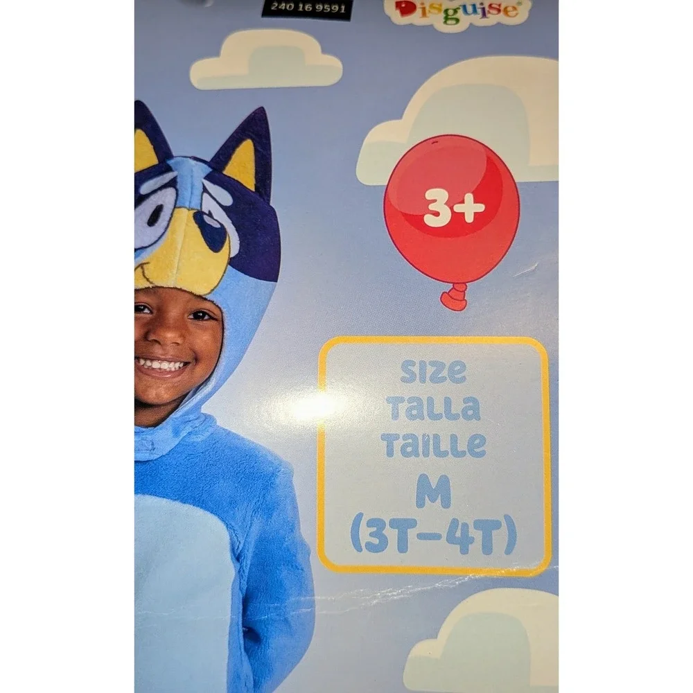 Bluey Toddler Costume Jumpsuit Blue‎ Dog Character Halloween Size M 3T 4T NEW